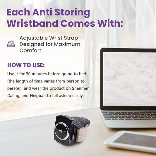 Electric Sleep Anti-Snore Wristband, Output Intensity 180 UA, Working Time 8 H, Comfortable and Breathable, for Office, Airplanes, Cars, and Trains