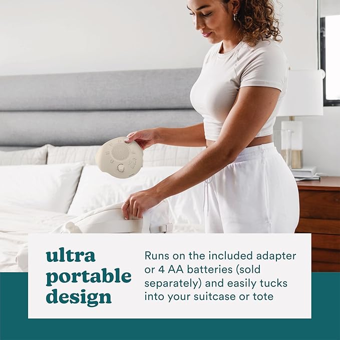 Homedics Sleep Better Portable Sound Machine,Night Light,12 Soothing Sounds Including White Noise,Rain & Thunderstorm,Ultra-Portable Design,Auto-Off Timer,Ideal for Travel &Baby Sleep,Cream,Pack of 3