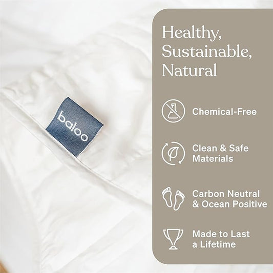 Baloo Weighted Blanket for Adults 20 lb (Pebble White, 60"x80") | Cool & 100% Cotton | Machine Washable & Dryer Safe | Glass Microbead Fill