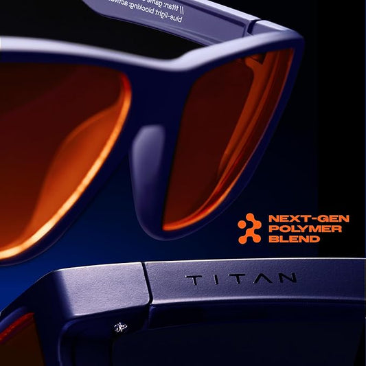 Titan Gaming Glasses, Blue Light Blocking, Night Driving Glasses for Men, Computer Protection Christmas Gift for Gamers