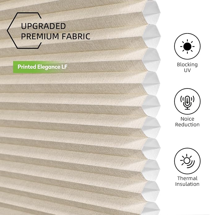 ZSTARR Motorized Skylight Shades Blackout Cellular Honeycomb Electric Blinds with Solar Panel Cordless Rechargeable with Remote for Roof and Slanted Windows Custom Size (LF Printed Wheat)