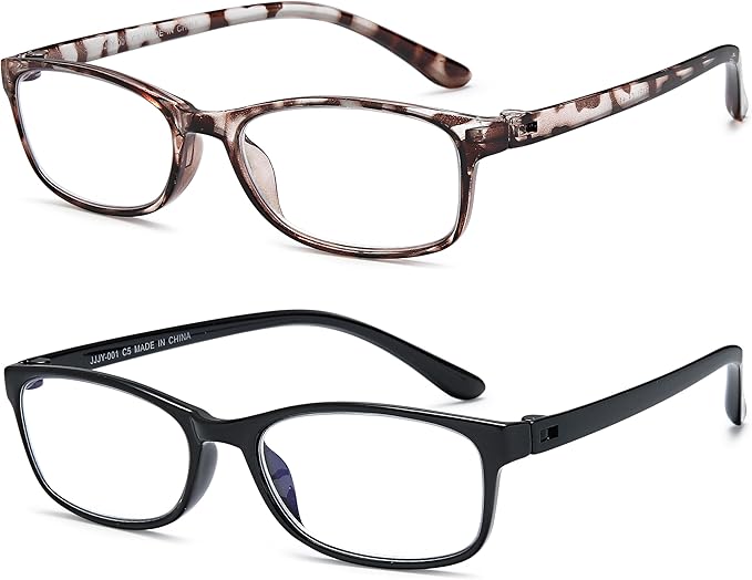 EYEURL Reading Glasses Womens Blue Light Blocking - 2 Pack Lightweight Computer Readers +1.25 Glare Blocking Ladies Eyeglass