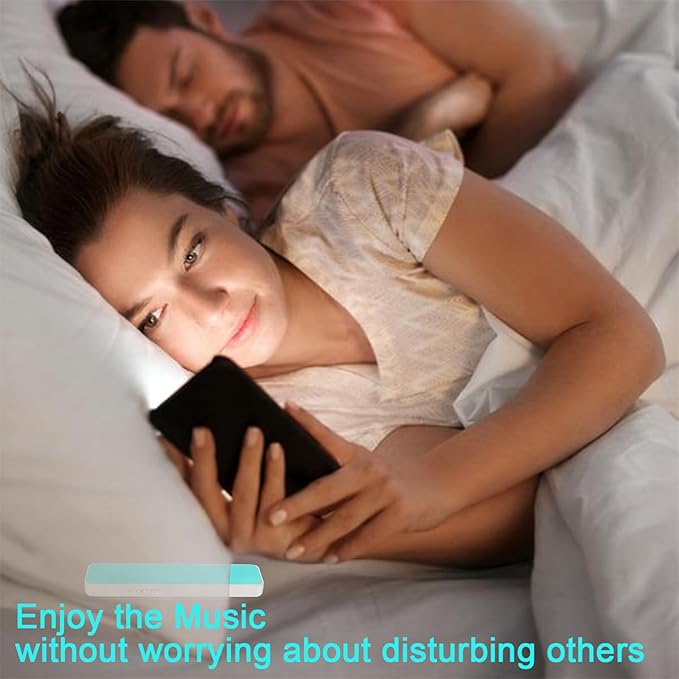 Hesond Pillow Speaker Bone Conduction Stereo Bluetooth Wireless Music Sleep Headphones Portable White Noise Bar Sound Device Timer for Side Sleepers Sleep Speaker (Blue)