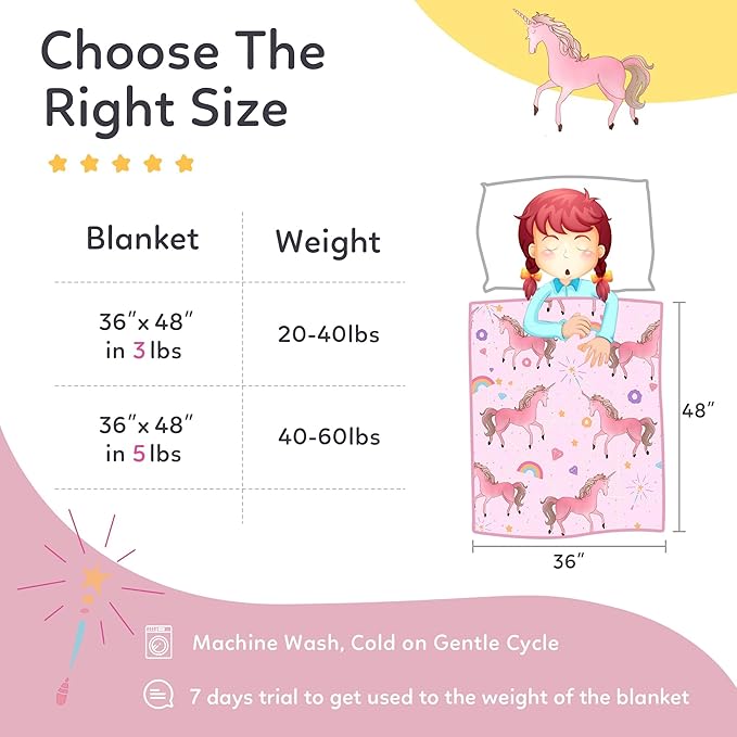 LOYIGA Weighted Blanket with Removable Duvet Case 3lbs 36” x 48”,Reversible Heavy Blanket (Pink)