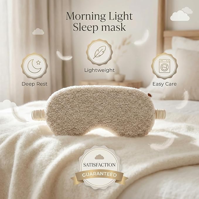 Sleep Mask for Women & Men, Light Blocking Eye Mask for Sleeping - Ultra-Soft Blackout Eye Cover for Travel, Bedtime & Valentine's Day Gift (Stone)