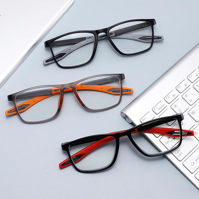 Reading Glasses for Men Sporty Design TR90 Blue Light Blocking Reader Comfortable and Flexible Lightweight +2.25