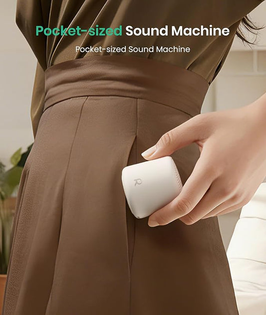 White Noise Machine for Baby, Portable Rechargeable Sound Machine with 20 Soothing Sounds & Sleep Timer for Adults, Travel, Home, Nursery (Rubber White)