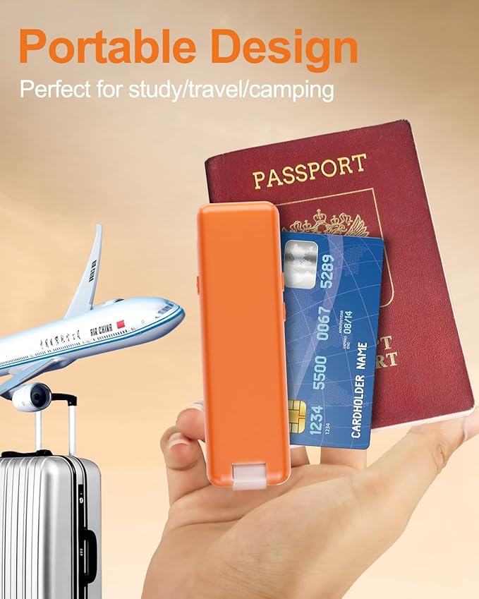 Reading Light,Rechargeable Book Light for Reading in Bed,Upgraded Portable Clip-on LED Bookmark Lamp with Damping Hinge,Long Lasting,3 Colors&5 Brightness&Timer for Book Lovers,Kids(Orange)