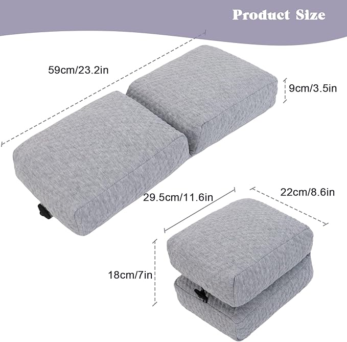 Knee Pillow for Side Sleepers, Leg and Ankle Support Pillow for Hip Pain Smooth Spine Alignment for Better Sleep, Ideal Pillows for Side Sleeping Knee and Back Pain Relief, Light Gray