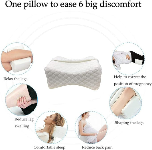 Big Ant Knee Pillow Orthopedic Leg Pillow Designed for Side Sleepers, Leg, Pregnancy, Back, Hip Pain Relief - Comfortable Memory Foam Knee Support Pillow with Breathable Washable Cover