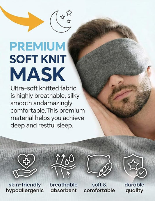 Sleep Mask for Women Men,Soft Zero Pressure Modal Material Eye Mask for Sleeping Blindfold,Blackout Full Eye Covers with Adjustable Velcro Strap for Side Sleeper Night Sleeping, Travel Essentials