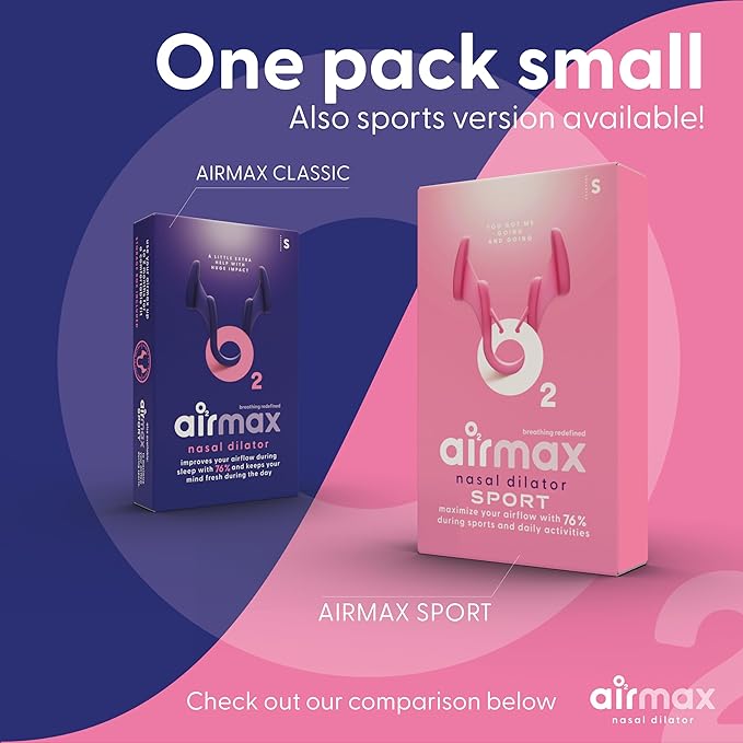 Airmax Nasal Dilators - Anti Snore Device - Small - 6-Month Relief - Cure for Snoring - Recommended by Physicians - Blue - One-Pack