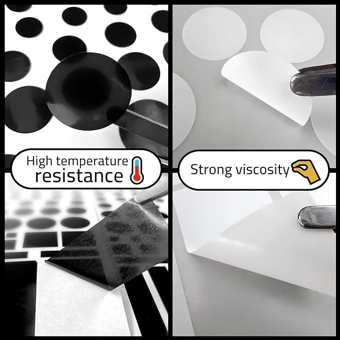 Light Blocking Stickers,Blackout Sticker for Electronic,4 Sheets Cover White and Black, LED Covers,50%-100% Dimming(Cut 50%-100% Dimming White and Black)