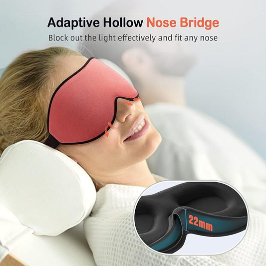 LitBear Sleep Masks for Women, Sleep Eye Mask for Sleeping, Comfortable Night Sleeping Mask, Soft Contoured Eye Cover for Sleeping with Elastic Strap for Side Sleeper Flying Shift Worker Light Sleeper