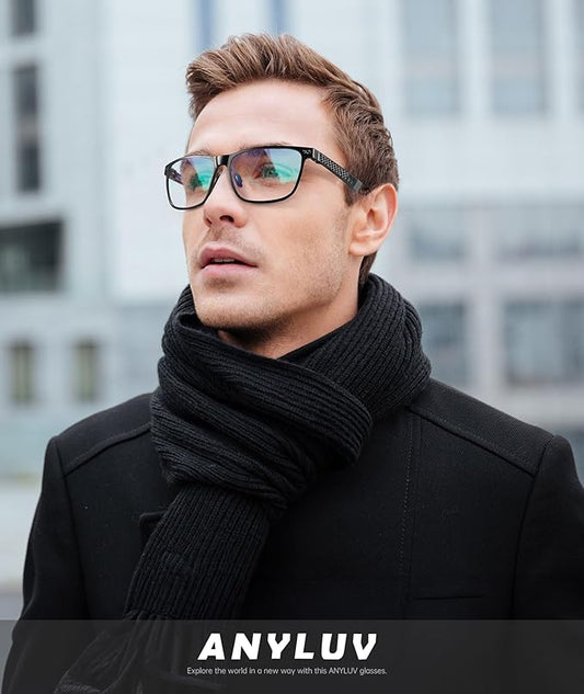 Blue Light Glasses Men Premium Mens Gaming Computer Glasses Clear Lens with Al-Mg Frame Anti Blue Ray Screen Blocker