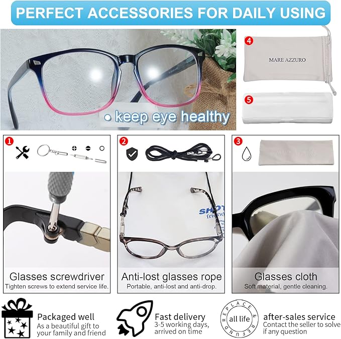 MARE AZZURO Blue Light blocking Reading Glasses Women Computer Readers 0 1.0 1.25 1.5 1.75 2.0 2.25 2.5 2.75 3.0 3.5 4.0 5.0 6.0 (Purple, 600)