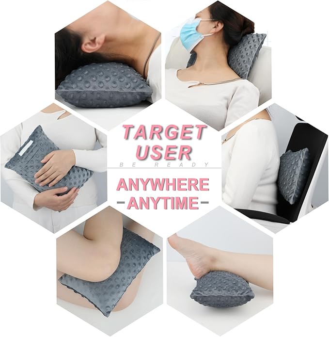 2 Pcs Soft Knee Pillow for Side Sleepers, Pressure Pillows Between Legs 11"x7" Small Knee Pillow Joints Cushion for Sleeping Hip and Back Pain, Minky Dot Dark Gray