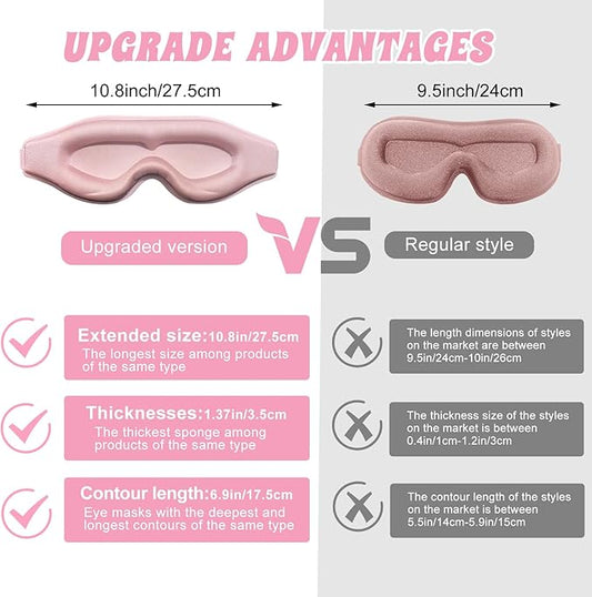 3D Advanced Eye Mask for Sleeping,Ultra Delicate Soft Skin Friendly Eye mask,100% Blackout Sleep Eye Mask for Sleep, Eyelash Extension Sleep mask