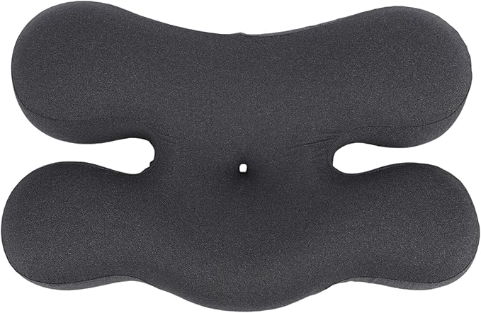 Anti Wrinkle Pillow, Ergonomic Memory Foam Beauty Neck Pillow with Adjustable Shaping Rod Neck Support for Side Sleeping Home Hotels Camping Machine Washing (Dark Gray)
