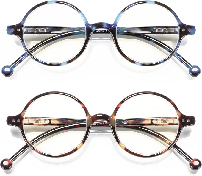 Round Reading Glasses Women Men Blue Light Blocking Circular Readers Unisex Ultra Lightweight Circle Cheaters Glasses