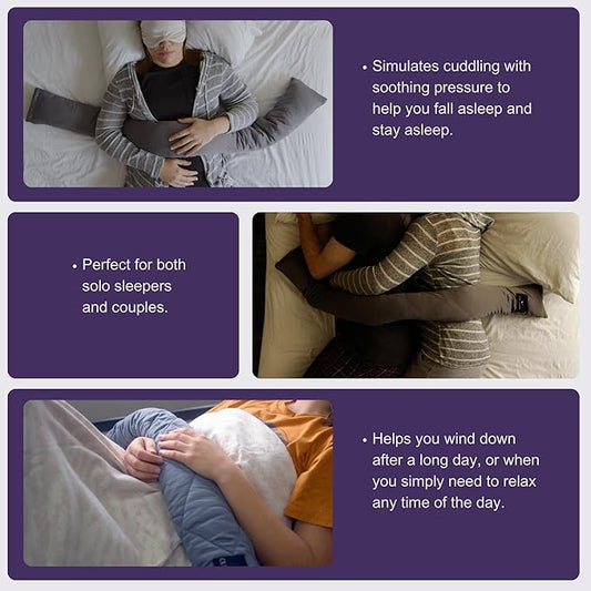 Cuddle Sleep Weighted Pillow - Sensory Pillow - Cuddles You to Sleep - Cool Touch Sleeve - Travel Friendly - 52inches - Weighted Blanket Alternative - Machine Washable & Durable - All Sleep Positions