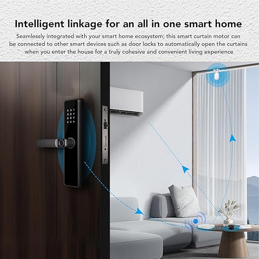 Automatic Curtain Opener with Remote Control, Electric Curtain Driver Smart Electric Curtain Robot for Home