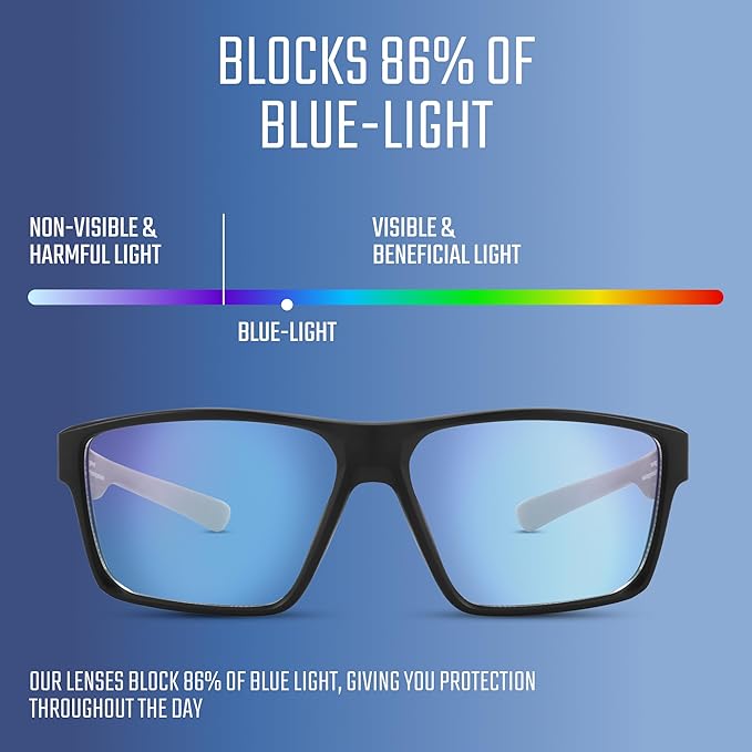 Titan Gaming Glasses, Blue Light Blocking, Night Driving Glasses for Men, Computer Protection Christmas Gift for Gamers