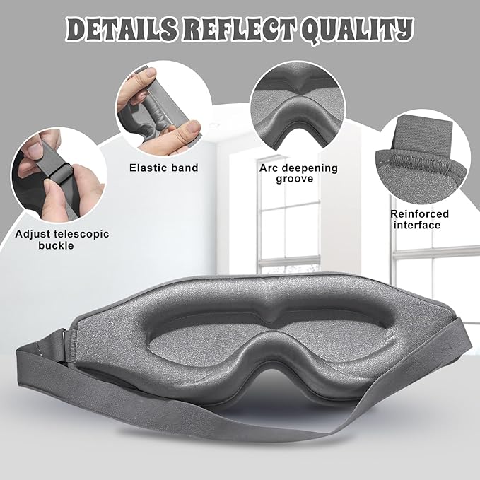 3D Advanced Eye Mask for Sleeping,Ultra Delicate Soft Skin Friendly Eye mask,100% Blackout Sleep Eye Mask for Sleep, Eyelash Extension Sleep mask