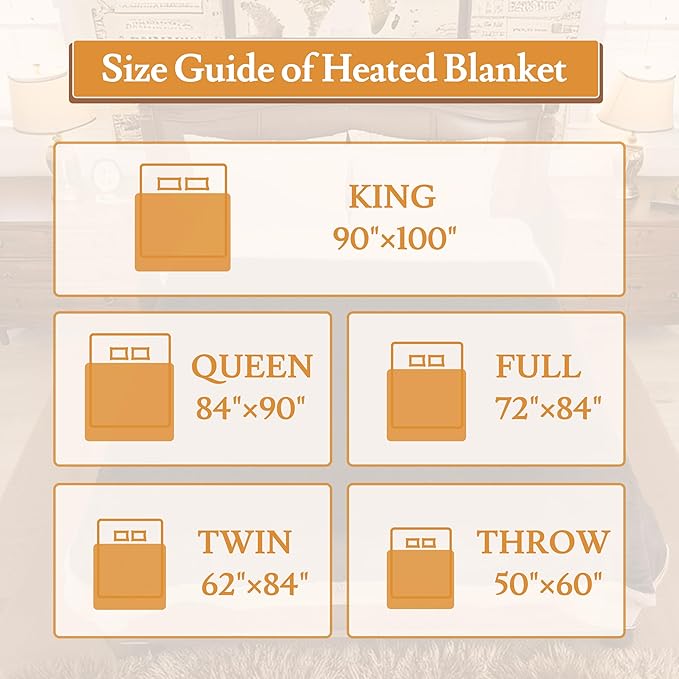 Electric Heated Blanket 62"x84" Twin Size Flannel & Sherpa - 4 Heat Settings & 10H Auto Shut Off for Safe Overnight Use, Fast Heating, Machine Washable for Bed, Couch, Office - Purple