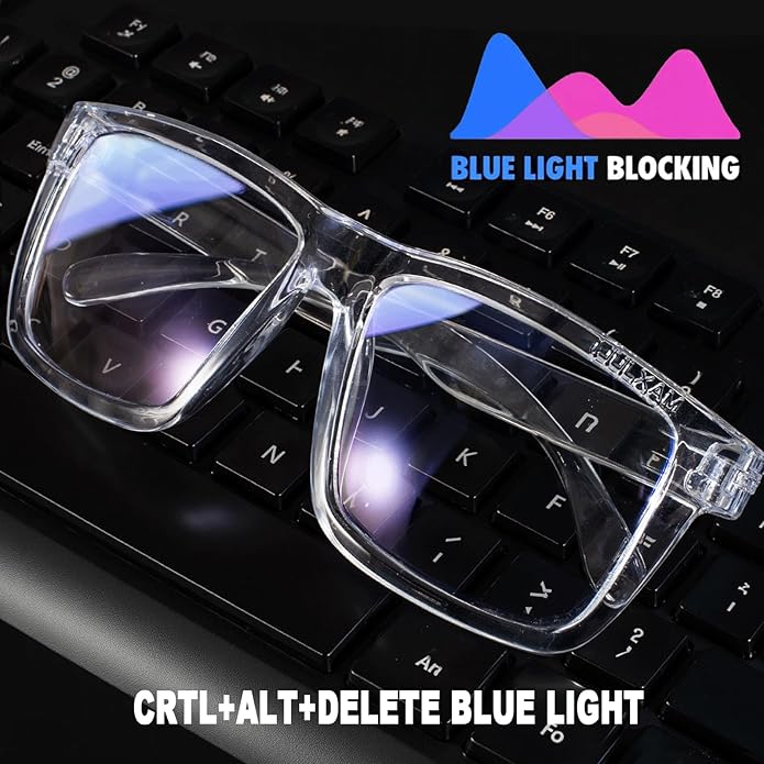 MAXJULI Blue Light Glasses XXL Size Double Extra Large Z87 for Big Wide Heads Men 8228