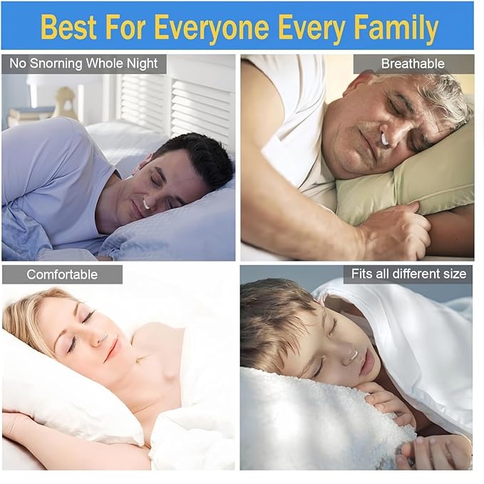 Anti snoring Devices,Effective snoring Solution,Silicone Nose Clip, Breathing Stop snoring,Enjoy a Comfortable and Quieter Sleep,White Medium 8pcs