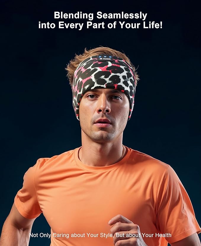 LOVE EYE Sleep Headphones Wireless Headband Headphones Bluetooth 5.4 for Side Sleeper Bluetooth Headband Earphones for Sports for tech Gadgets Gifts