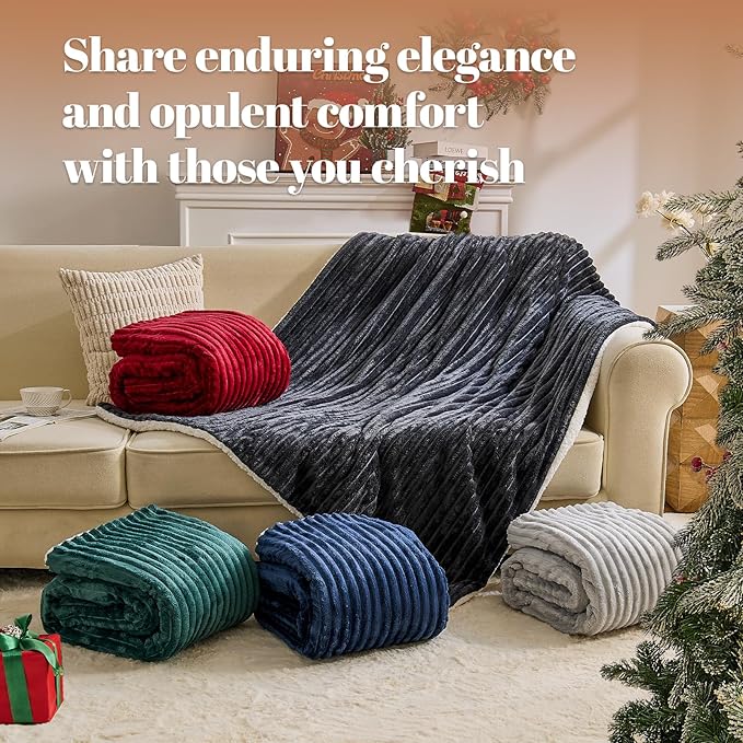 Electric Heated Blanket Full Size - 72"x84" Fast Heating Bed Blankets with 6 Heating Levels & 10 Hours Auto Off, Soft Ribbed Flannel Sherpa, Over-Heated Protection ETL, Light Gray