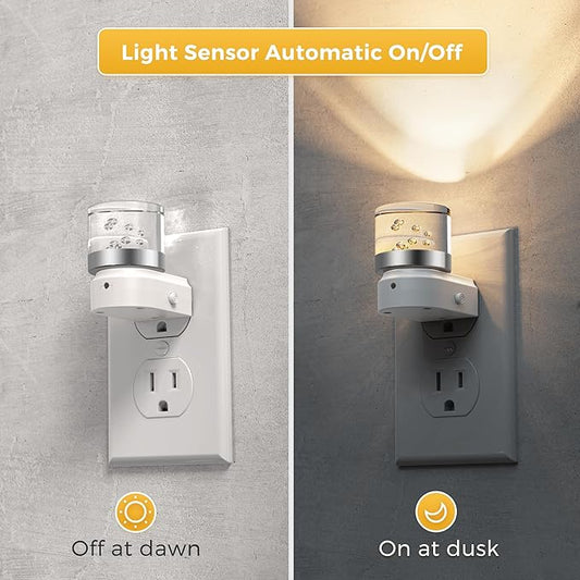 L LOHAS LED Night Light, Night Lights Plug into Wall, 3000K Soft Light LED NightLights, Built in Dusk to Dawn Sensor Bubble Wall light for Hallway, Bathroom, Rooms