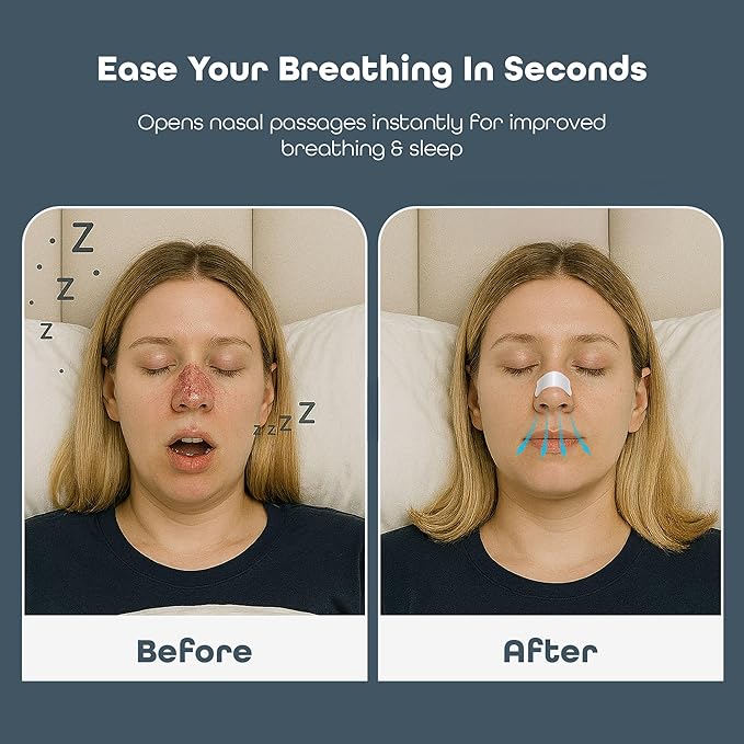SleepHabits 45PC Breathing Strips, Non-Toxic 3rd Party Tested Nose Strips for Breathing | Nasal Strips for Snoring Solution | Extra Strength for Sensitive Skin | Nasal Strips for Sleeping, Lavender