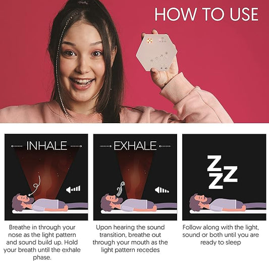 emagine A Breathsync Sleep Light and Sound Machine, Zero Blue Light, Wave Light Projector, Breathing Exercise Machine, Rhythmic Sound Machine, Sleep Aid