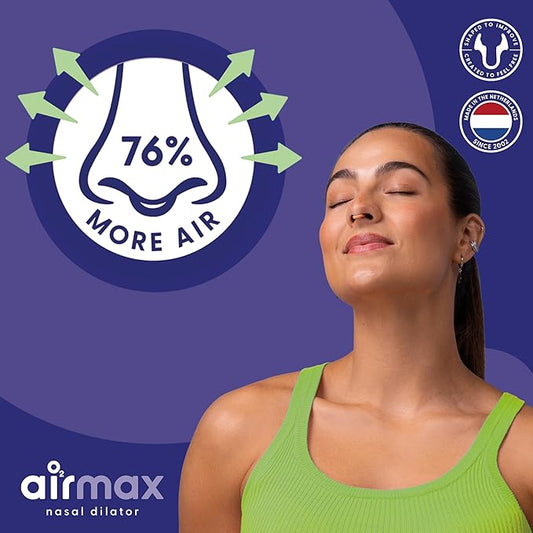 AIRMAX Nasal Dilator for Breathing - 76% More Airflow - Anti snoring Devices - Nostril Opener - Congestion Relief and snoring Solution - 1x Medium Orange