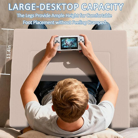 Lap Desk Pillow with Removable Cover Adjustable Angle Gaming & Machine Washable Reading Pillow for Adults Multipurpose Laptop Bed Tray with Arms for Working