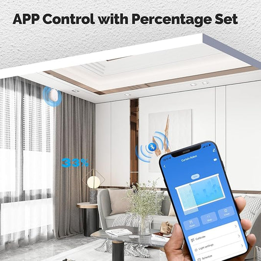 Automatic Curtain Opener, easy to install,with Remote Smart Curtain ,Bluetooth Curtain Robot with App, Voice, Rails Compatible with Alexa, Google Home, Tuya, Smart Life APP (Bluetooth curtain robot)