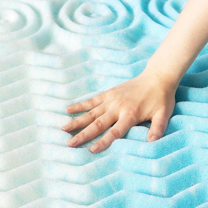 Best Price Mattress 2 Inch 5-Zone Swirl Gel Aerobreeze Foam Mattress Topper, CertiPUR-US Certified, Dorm Essentials, King