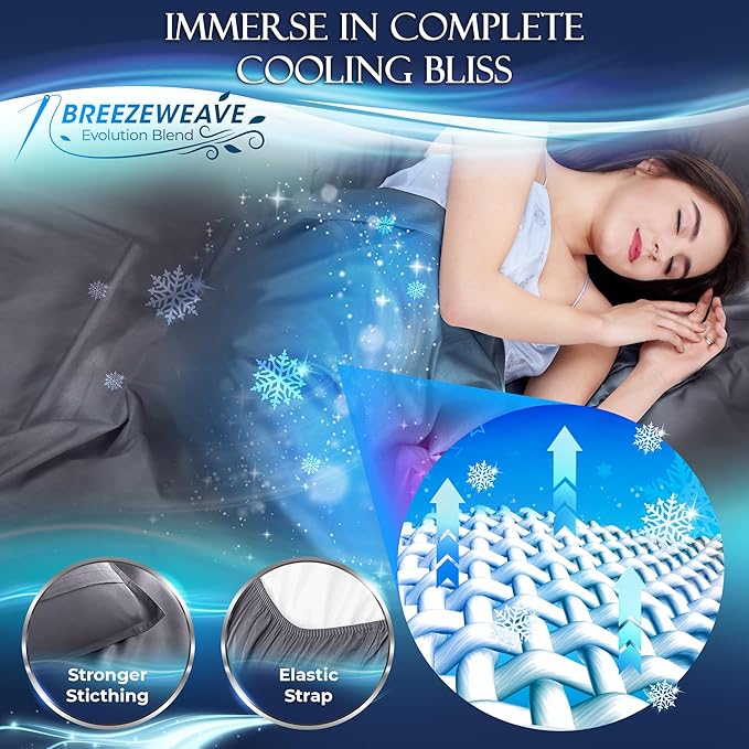 DECOLURE Cooling Sheets Queen Set 4pcs - Luxurious & Ultra-Soft Cooling Bed Sheets Queen Size for Hot Sleepers - Comfortable Bamboo Viscose Microfiber Queen Bed Sheets Set Cooling (Graphite)