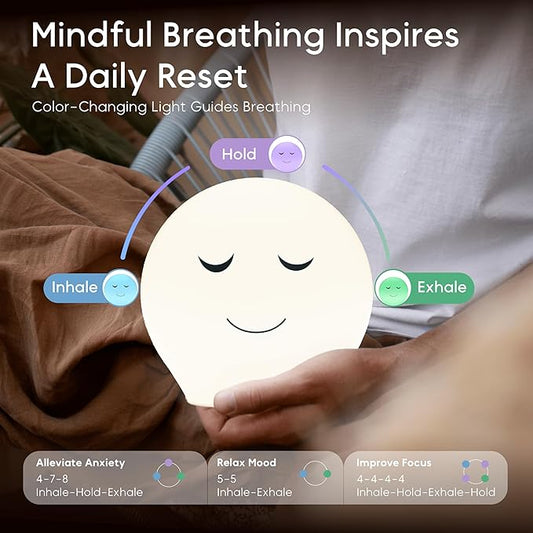 Breathing Pal 'Benny'- Mindfulness Breathing Light, Guided Visual Meditation Breathing Light, Anxiety Relief Items for Calm Down Corner/Meditation/Sleep for Adult&Kid