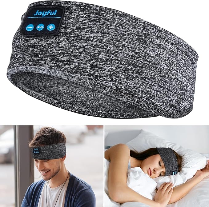Sleep Headphones Bluetooth 5.3 Headband, Sports Wireless Earphones Sweat Resistant Earbuds with Ultra-Thin HD Stereo Speakers, Sleep Mask for Running,Workout, Yoga,Insomnia,Travel Cool Gadgets Gifts