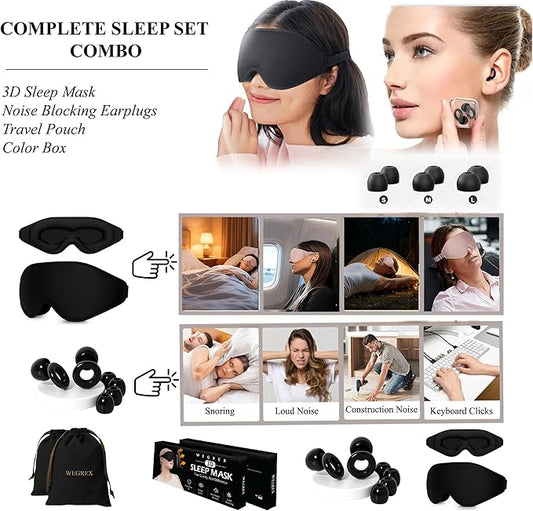 Sleep Mask, 3D Sleeping Mask, Zero Eye Pressure, 100% Light Blocking Eye Mask, Soft Comfortable for Travel & Side Sleepers, WEGREX Sleep Mask (Pink)