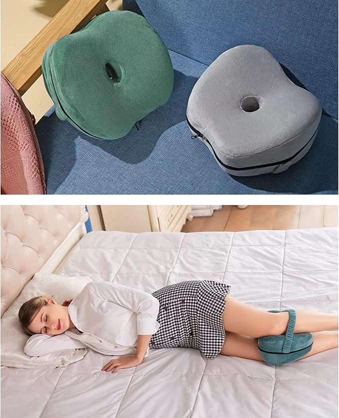 Orthopedic Leg Pillows for Side Sleeper Relieve Knees Sciatica Leg Pregnancy Pain Contour Legacy Knee Foam Support Pillow Soothing Pain Relief for Sciatica Back HIPS Knees Joints (Gray)
