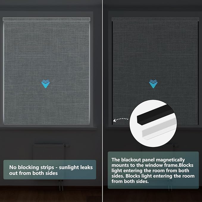 Aprilsmart Motorized Blinds with Remote,Compatible with Apple HomeKit Alexa Google Home- Voice and app Control,Motorized Roller Shades 100% Blackout Custom Size(Bouvardia Medium Grey-18)