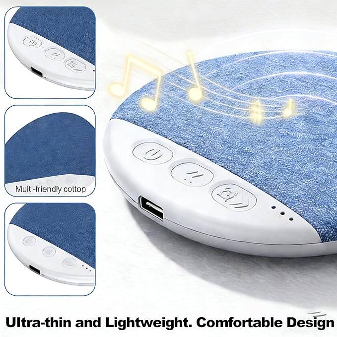Sleep Pillow Speaker, Pillow Speaker with White Noise Timer Sleep Aid with Stereo Bass Private Sleep Headphones Under Pillow Speaker for Peaceful Nights (Style A)