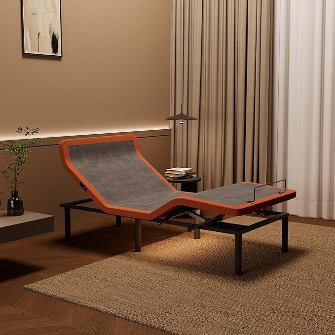 ESHINE Adjustable Bed Frame - Twin XL Bed Base with Massage, Pillow-tilt, Ergonomic Incline, Zero Gravity, Dual USB Port, Under Bed Light, Wireless Remote, Smart APP Control, 5000 Series