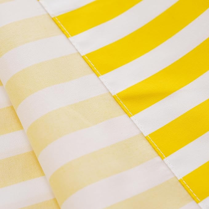 Yellow Striped Bed Sheet Set Twin Size 3 Piece with 16-Inch Deep Pockets- Super Soft & Wrinkle Free Stripe Bed Sheets - Luxury Yellow & White Striped Pinstripe Bedding for All Season