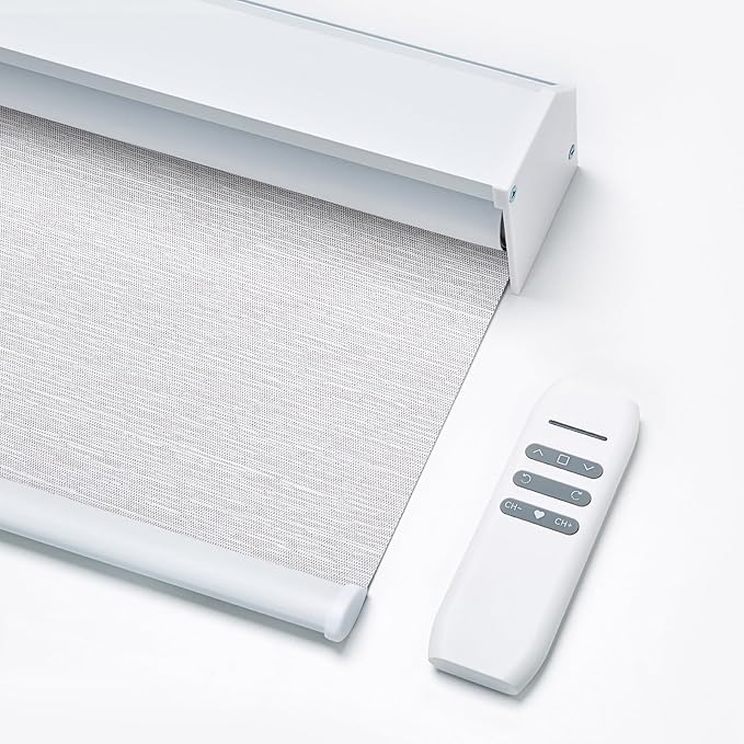 Motorized Blinds with Remote, Custom Automatic Electric Blackout Smart Blinds for Windows, Motorized Window Roller Shades Compatible with Alexa Google for Home Office, Textured Coffee